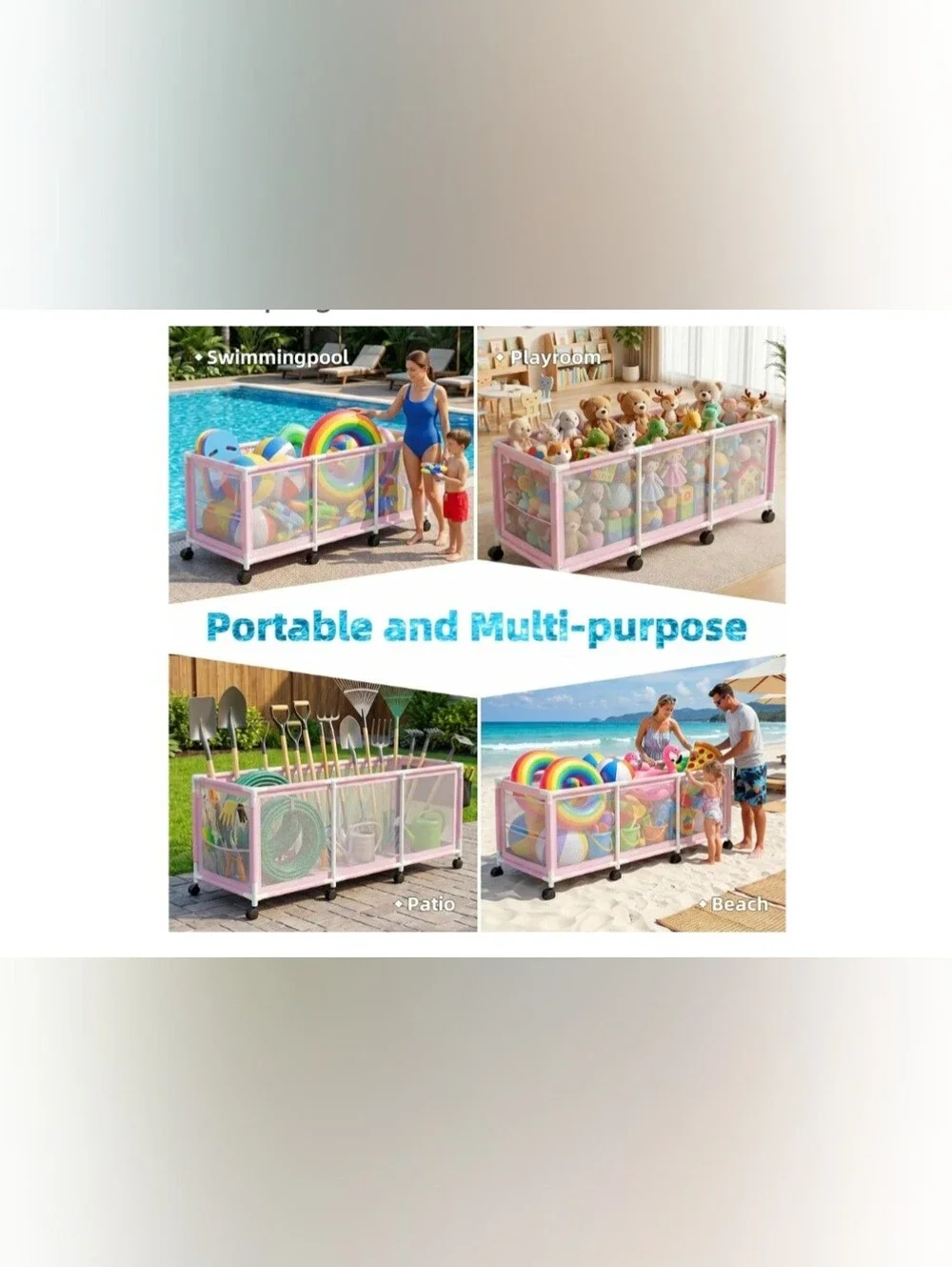 Jotesnew 345 Gallons Pool Storage Bin